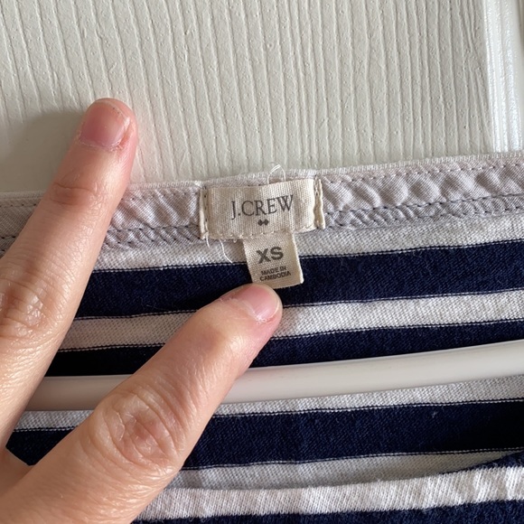 navy and white striped boatneck tee - Picture 2 of 3